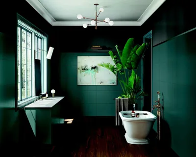 Зеленая ванная комната: фото, идеи и стиль