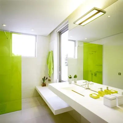 Зеленая ванная комната - оазис спокойствия на фото
