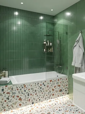 Ванная в зеленом цвете фотографии