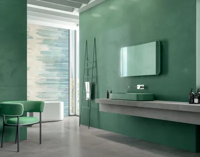 Зеленый цвет в ванной комнате - фото идеи для вдохновения