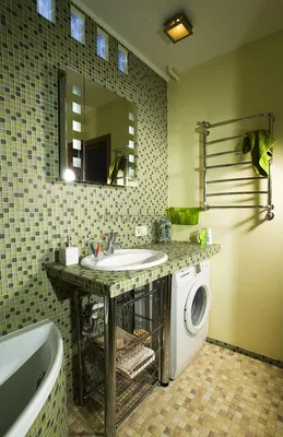 Ванная комната в зеленом цвете - фото идеи для современного интерьера