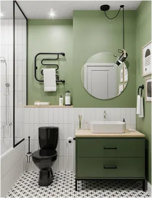Ванная комната в зеленом цвете: фото идеи