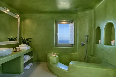 Фото ванной комнаты в зеленом цвете