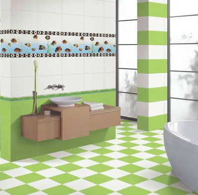 4K фото ванной комнаты в зеленом цвете