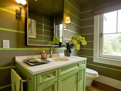 Фотографии ванной комнаты в зеленом цвете 2024 года