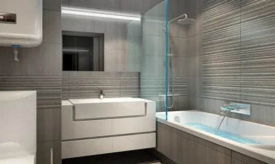 Стильная ванная комната с нежными оттенками