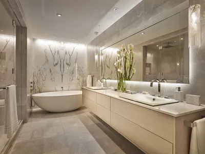 Минималистичная ванная комната в светлых цветах