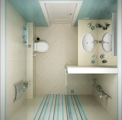 Функциональная ванная комната с приятной цветовой гаммой