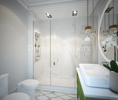 Ванная комната с оригинальным дизайном и светлыми тональностями