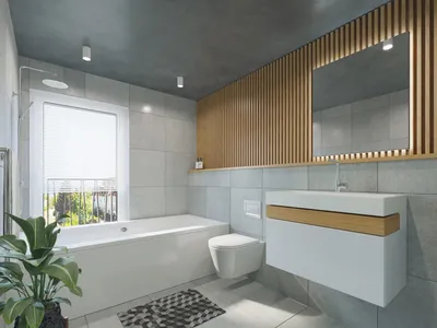 Ванная комната с использованием камня в интерьере