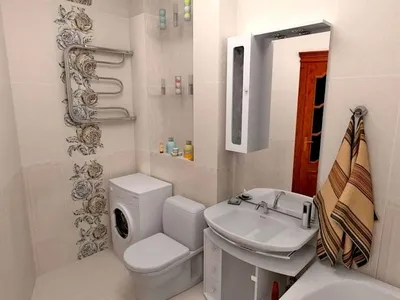 Функциональная ванная комната совмещенная с туалетом