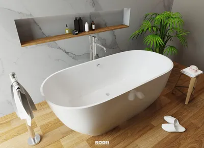 Фото ванны из искусственного камня для ванной комнаты в стиле модерн