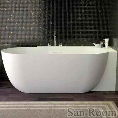Фото ванны из искусственного камня для ванной комнаты в стиле минимализм