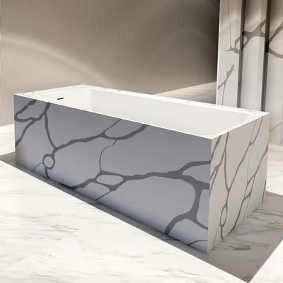 Фото ванны из искусственного камня для ванной комнаты в стиле скандинавский