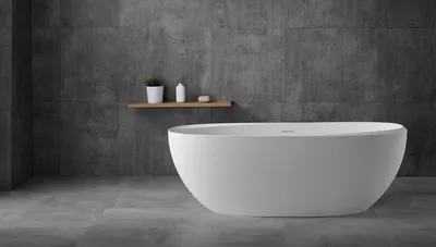 Фото ванны из искусственного камня для ванной комнаты в стиле лофт
