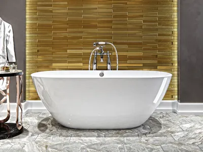 Фото ванны из искусственного камня для ванной комнаты в стиле эко