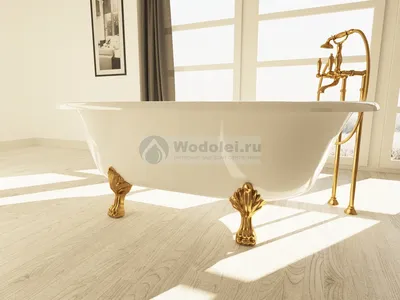 Изображение ванной комнаты с ванной на ножках в формате HD