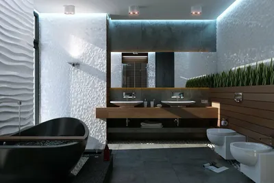 Современные решения для ванных комнат в стиле хай тек