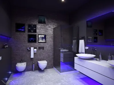 Фотографии ванных комнат, вдохновленных хай тек стилем