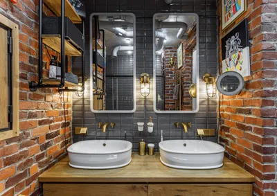 Фотографии ванных комнат в стиле лофт: скачать JPG, PNG, WebP
