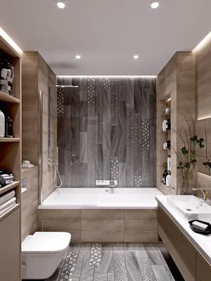 17) Фото ванной комнаты с использованием стекла и зеркал