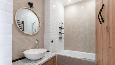 30) Идеи дизайна ванной комнаты с использованием акцентных стен