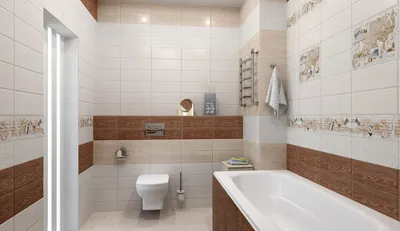Идеи для ванной комнаты: разнообразные варианты плитки на фото