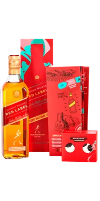 Фотография виски red label с эффектом стеклянной бутылки