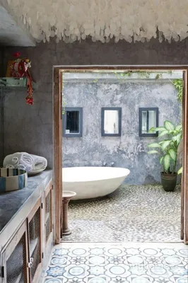 Фотографии ванной комнаты с эффектной влагостойкой штукатуркой