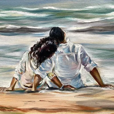 Влюбленные на пляже: романтические моменты на берегу моря