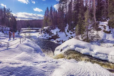 Великолепие зимнего Водопада Кивач: Выберите фото по своему вкусу