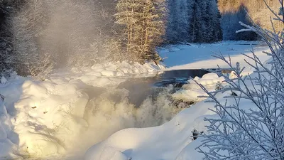 Фотографии зимнего Водопада Кивач: Выберите размер и формат