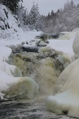 Зимние картинки Водопада Кивач: Скачайте ваши фотографии