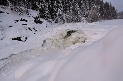 Водопад Кивач зимой: Фотографии в высоком разрешении для загрузки