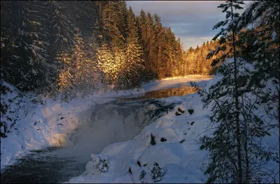 Искусство зимней природы: Коллекция фотографий Водопада Кивач