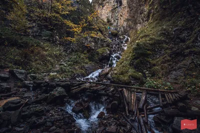 Фотография водопада Шумка на задний фон