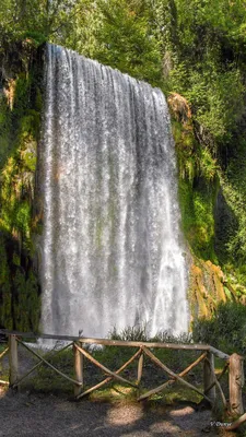 Красивые обои со водопадом в лесу