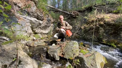 Фон с рисунком лесного водопада