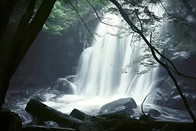 Фотография водопада в лесном уголке