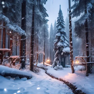 Волшебный зимний лес  фото