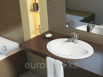 25) 4K изображение ванной с врезной раковиной. Выберите формат: JPG, PNG, WebP