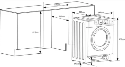 Встраиваемая стиральная машина - фото для стильной кухни