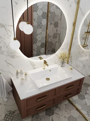 20) Изображения ванной комнаты с встраиваемыми раковинами в разных форматах