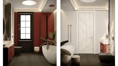 Фотографии ванных комнат с элегантными встроенными ваннами