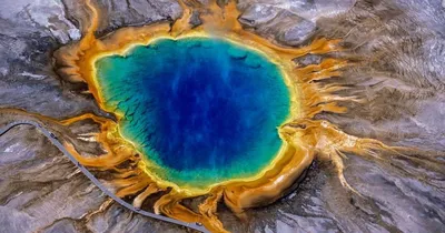 Фотография вулкана Йеллоустоун - природное чудо