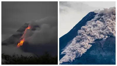 Красочные изображения вулкана Мерапи