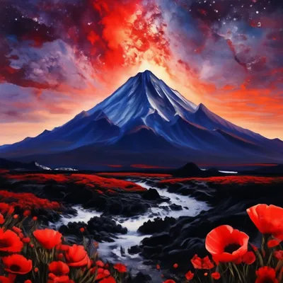 Красочные изображения вулканов