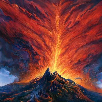 Картинка природного фона с вулканом