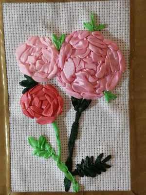 Картинка роз в вышивке лентами: выберите предпочтительный формат