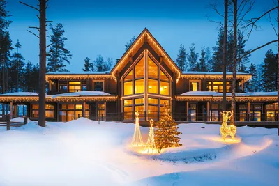 Загородный дом зимой: Великолепные фотографии в формате JPG для скачивания